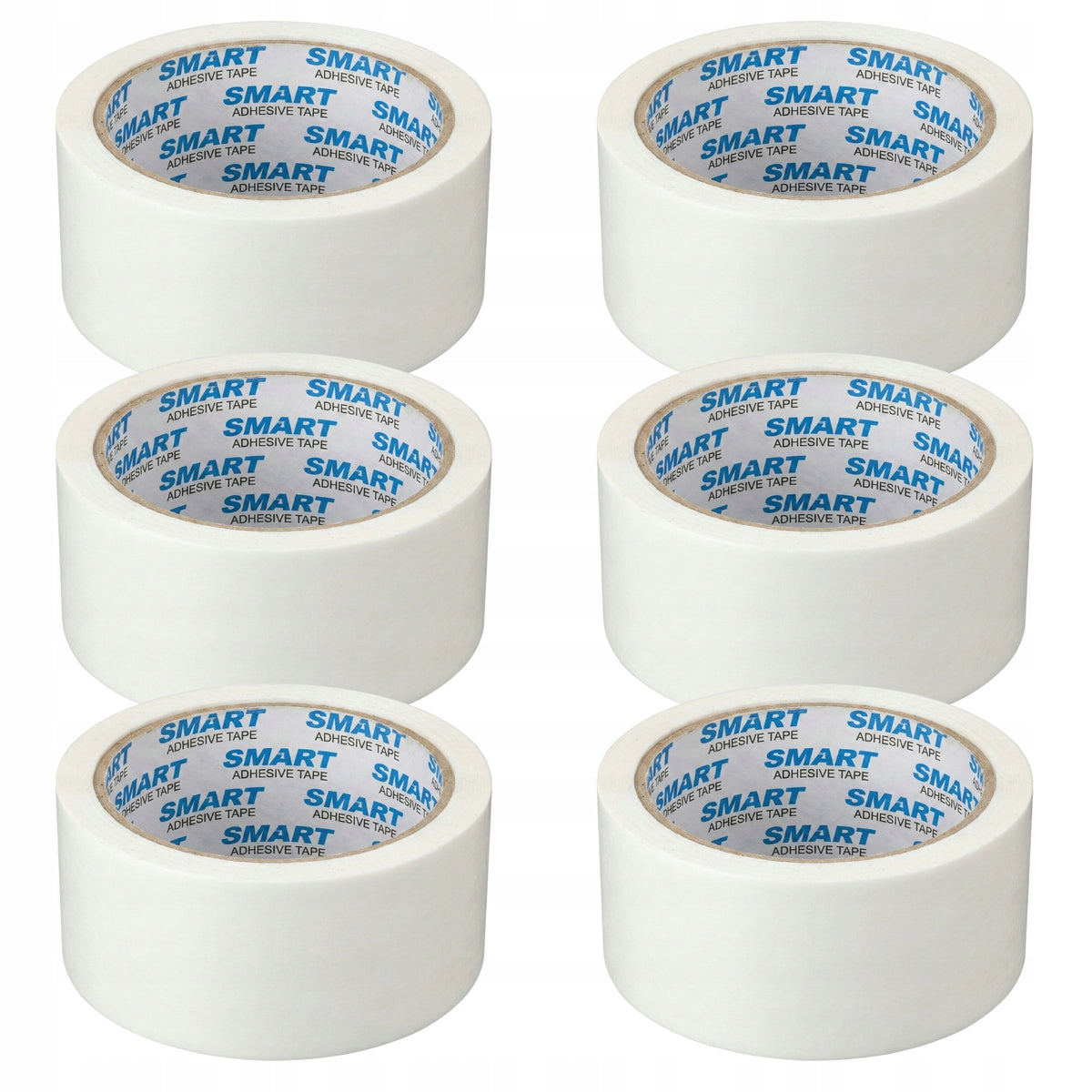 ADHESIVE PACKING TAPE SMART 48/50 WHITE 48X50 - WHITE 6 PIECES
