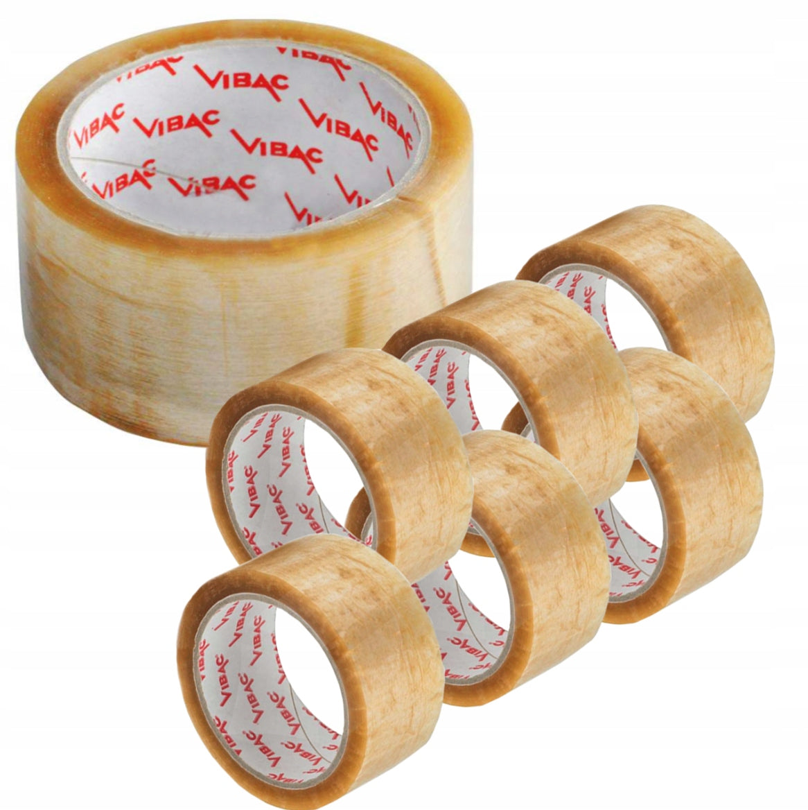 ADHESIVE PACKING TAPE VIBAC SOLVENT RUBBER TRANSPARENT 48x66 48/60 6 PCS