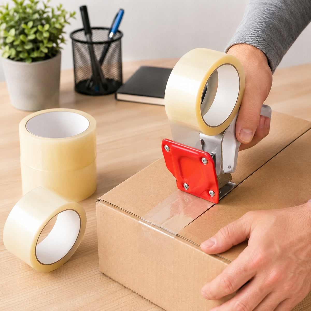 ADHESIVE TAPE PACKAGING COLORLESS STRONG WIDTH 48mm LENGTH 100m 6PCS Width 48 mm