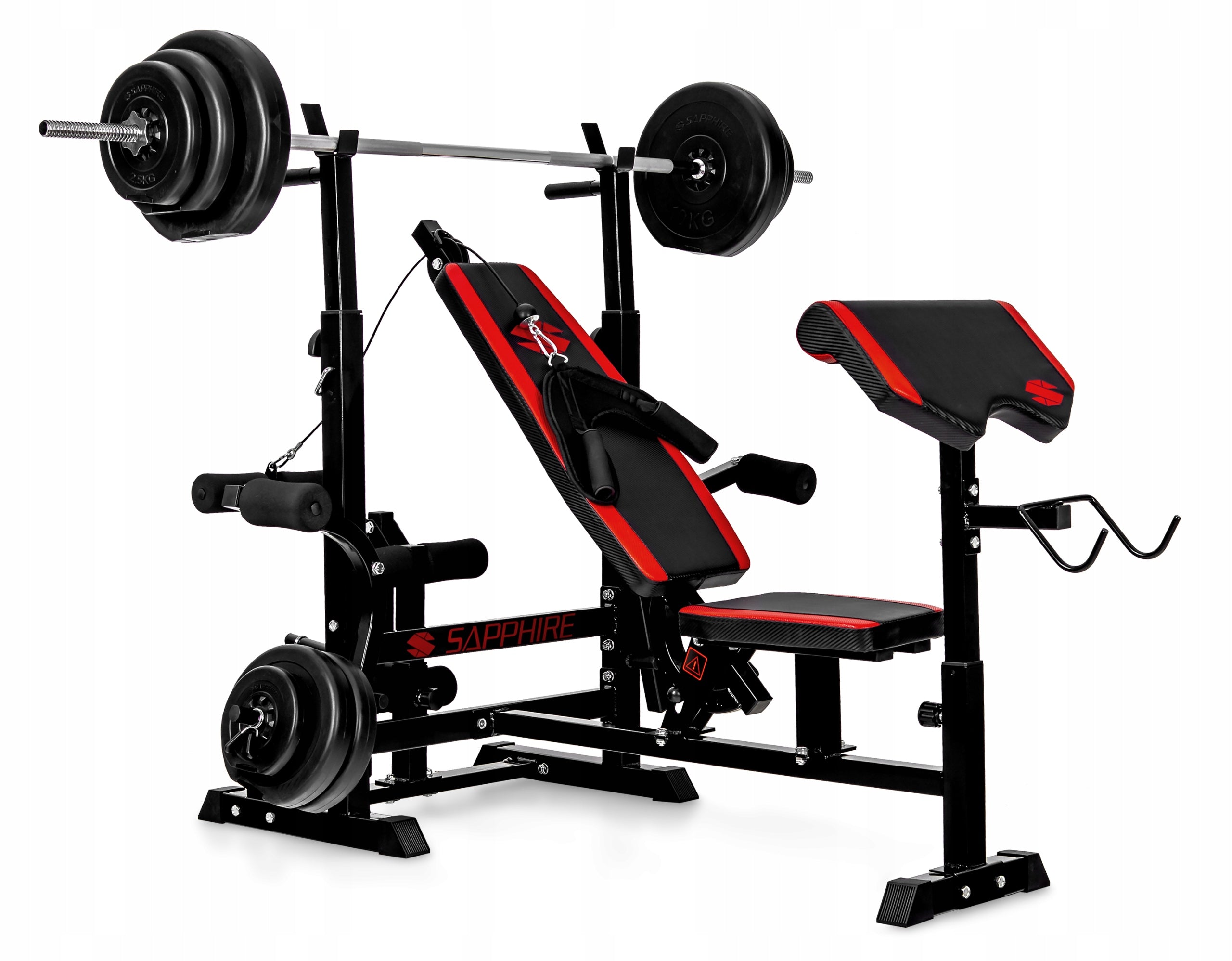 ADJUSTABLE BENCH FOR TRAINING EXERCISES with barbell RACKS EXTRACTOR EAN (GTIN) 5902340242124