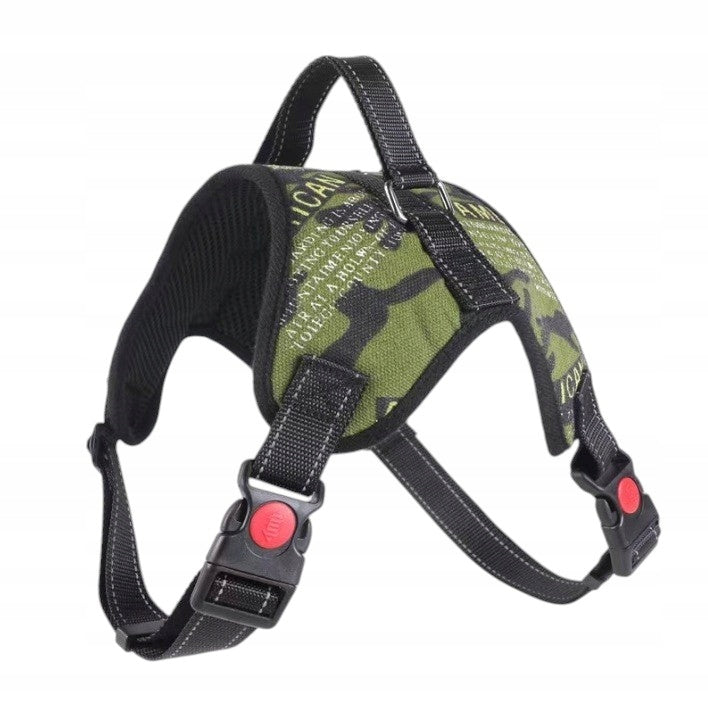 ADJUSTABLE CAMO DOG WALKING HARNESS BREATHABLE HANDLE SIZE L Brand no brand