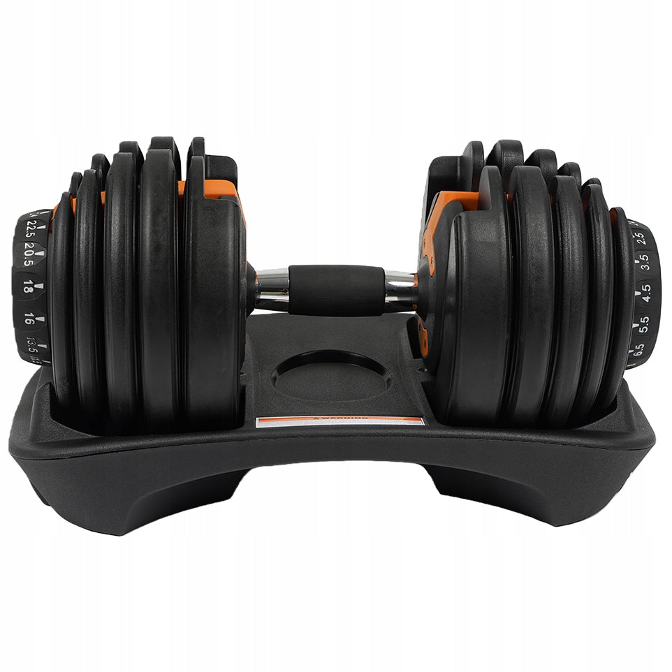 ADJUSTABLE CAST IRON DUMBBELLS WITH STAND RUBBERIZED LOAD 24 KG Type adjustable