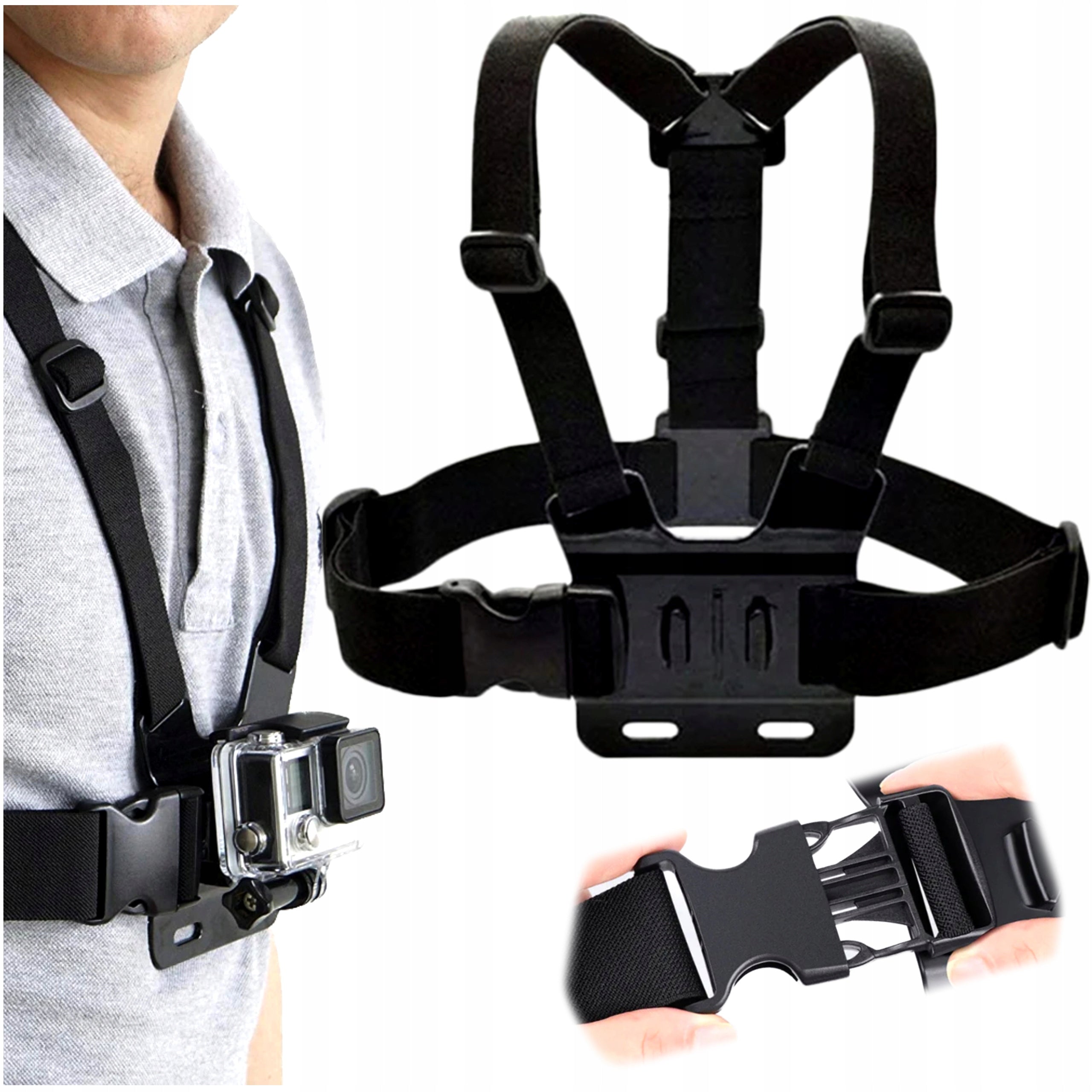ADJUSTABLE CHEST BRACES HOLDER FOR GOPRO SPORTS CAMERAS