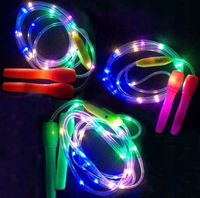 ADJUSTABLE CHILDREN'S JUMP ROPE GLOWING LED SPORTS COLORFUL 3 modes2,7m Color blue