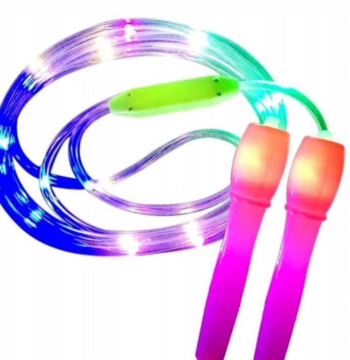 ADJUSTABLE CHILDREN'S JUMP ROPE GLOWING LED SPORTS COLORFUL 3 modes2,7m Kind made of plastic