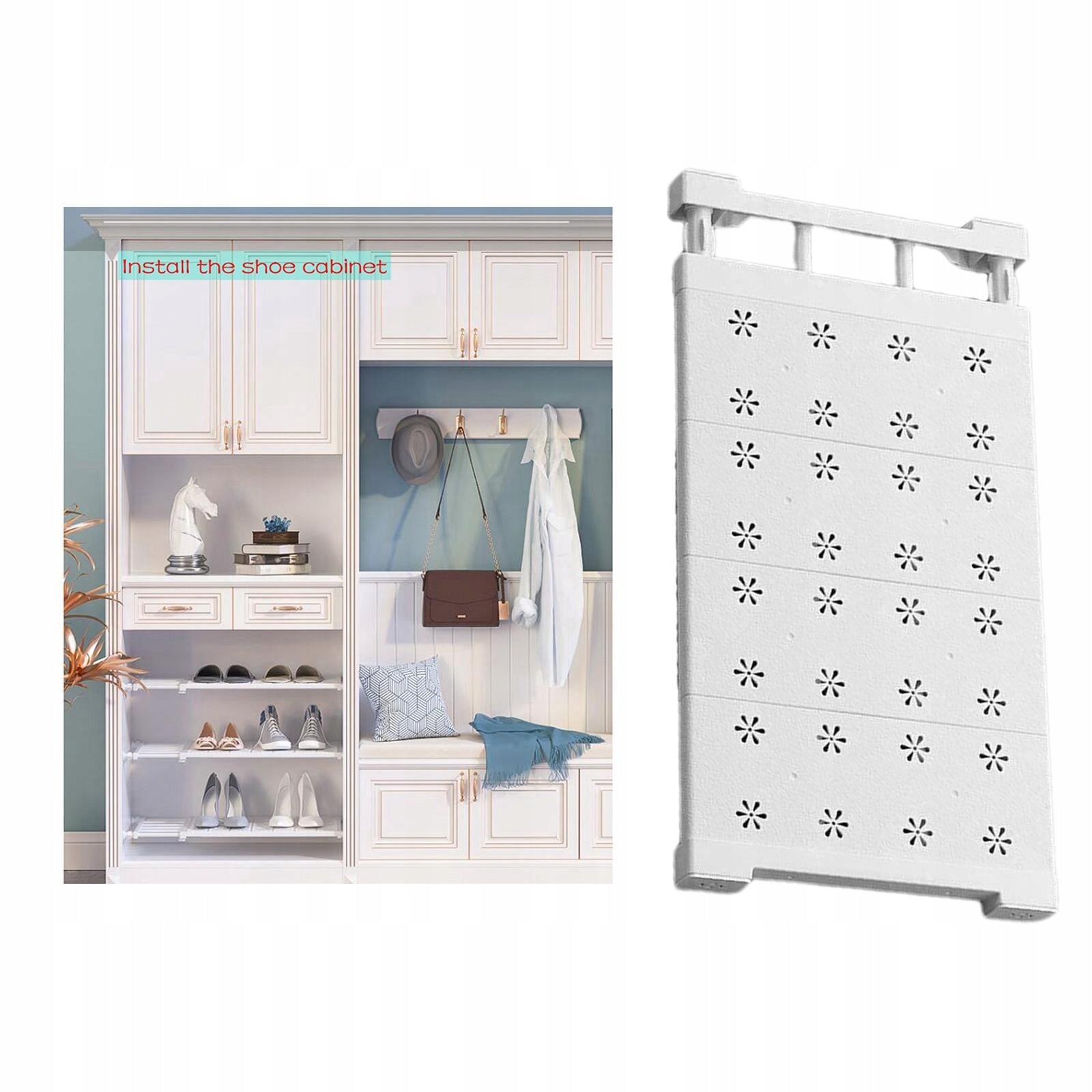 ADJUSTABLE CLOSET ORGANIZER SLIDING SHELF