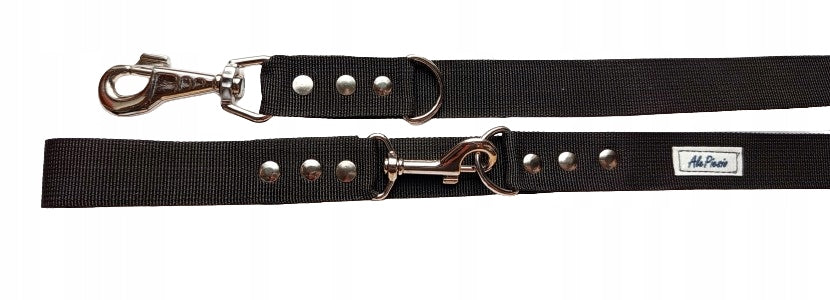 ADJUSTABLE DOG LANYARD 2M RIVETED LARGE CARABINER BLACK Manufacturer code 2NITREGCZAR