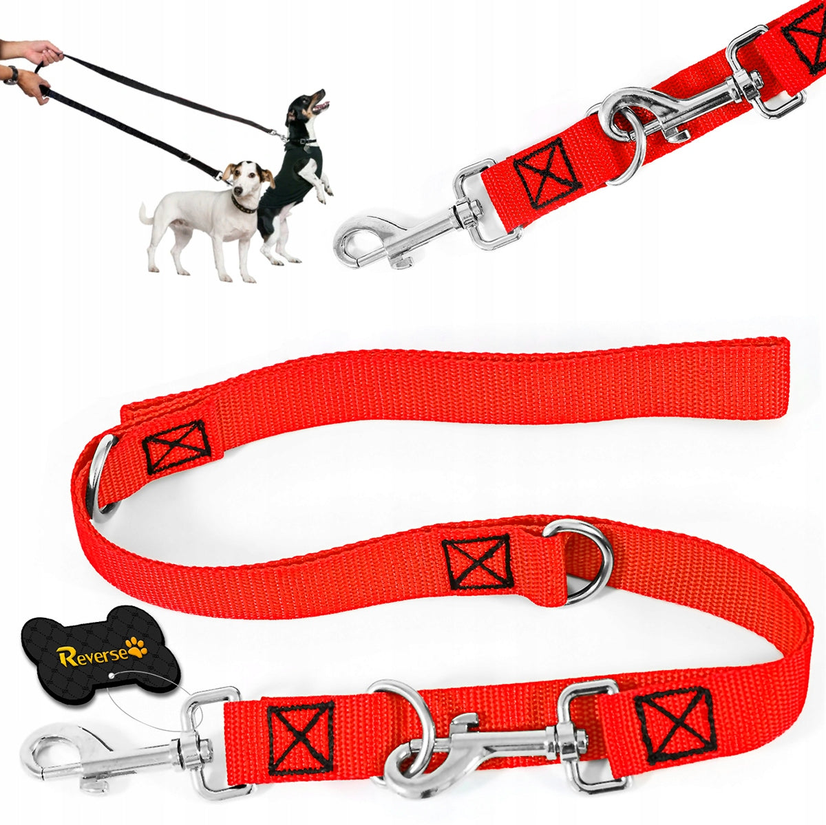 ADJUSTABLE DOG LEASH, REVERSIBLE, Strong 25mm 200 Brand Reverse