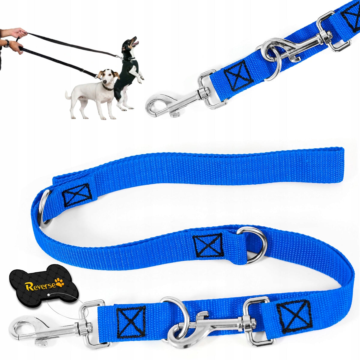 ADJUSTABLE DOG LEASH, REVERSIBLE, Strong 25mm 200 Brand Reverse