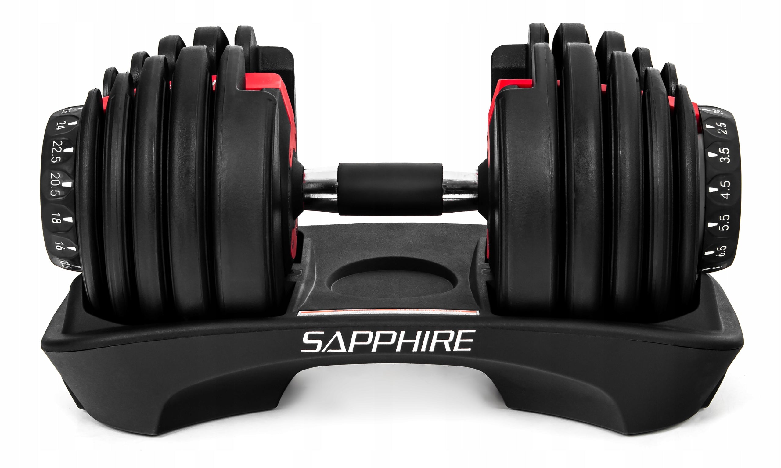 ADJUSTABLE DUMBBELL SAPPHIRE load 2,5KG - 24KG DUMBBELL 1x dumbbell SYSTEM Kind coated/rubberized