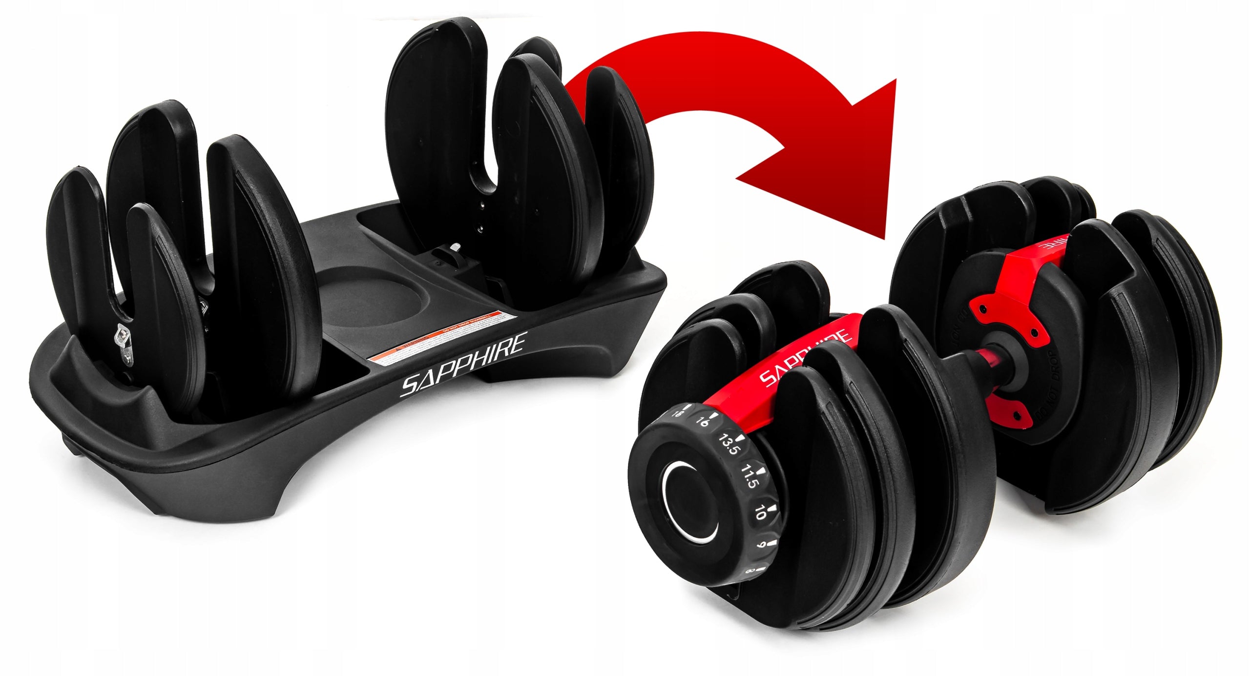 ADJUSTABLE DUMBBELL SAPPHIRE load 2,5KG - 24KG DUMBBELL 1x dumbbell SYSTEM Weight 1x 24 kg