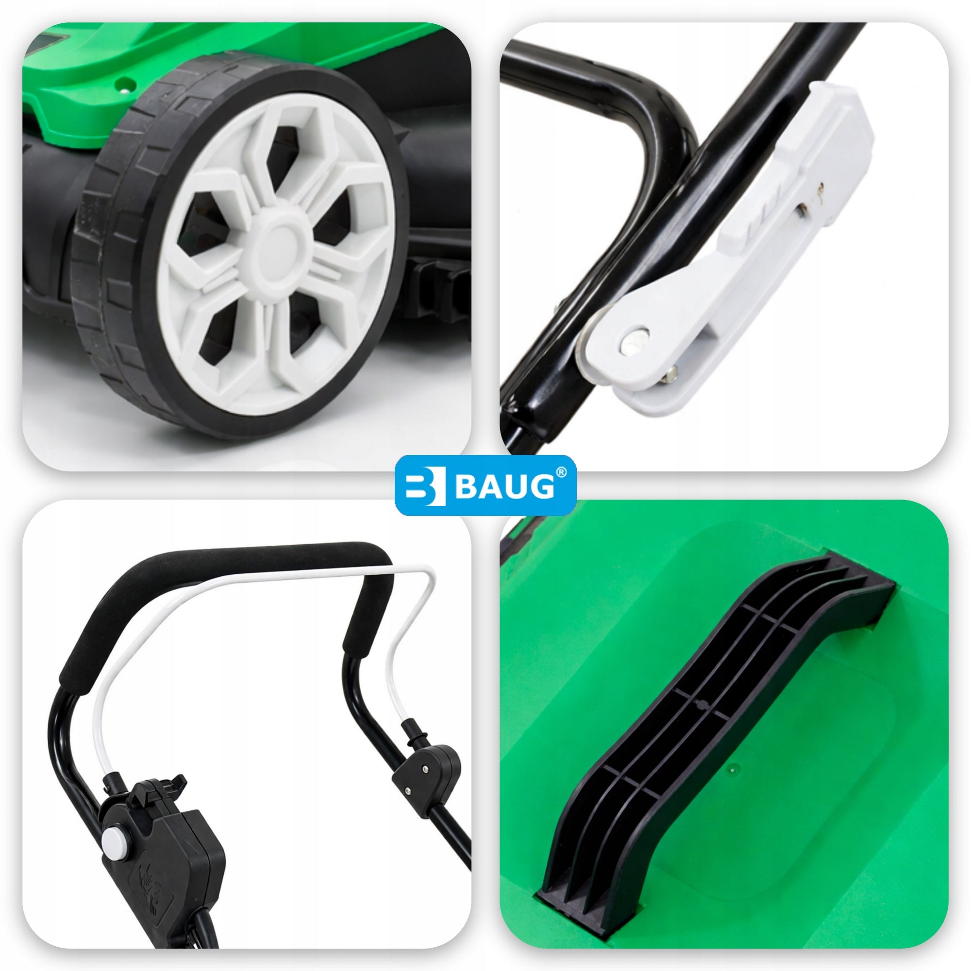ADJUSTABLE ELECTRIC LAWN MOWER LIGHT STRONG LARGE BASKET 45L 1600W Engine power 1600 W