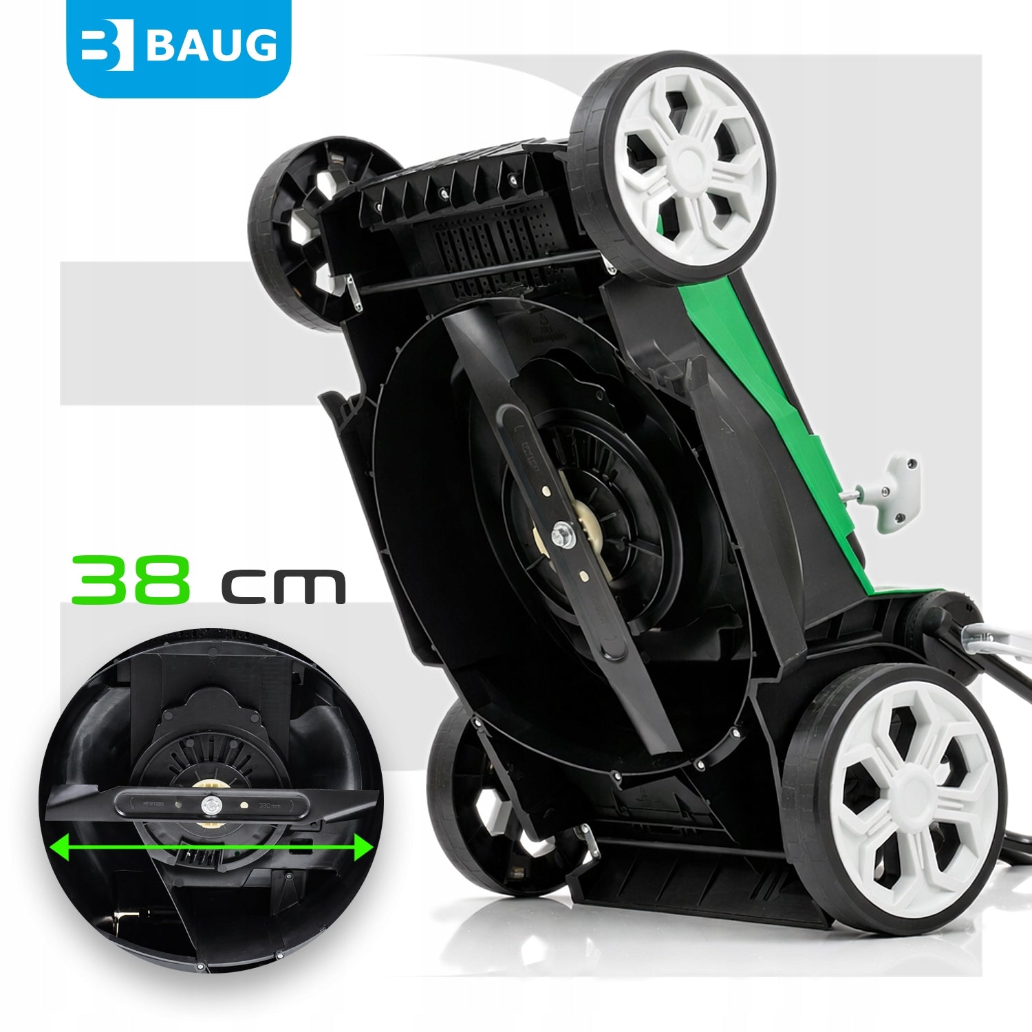 ADJUSTABLE ELECTRIC LAWN MOWER LIGHT STRONG LARGE BASKET 45L 1600W Model B5621 KOSIARKA ELEKTRYCZNA DO TRAWY BAUG