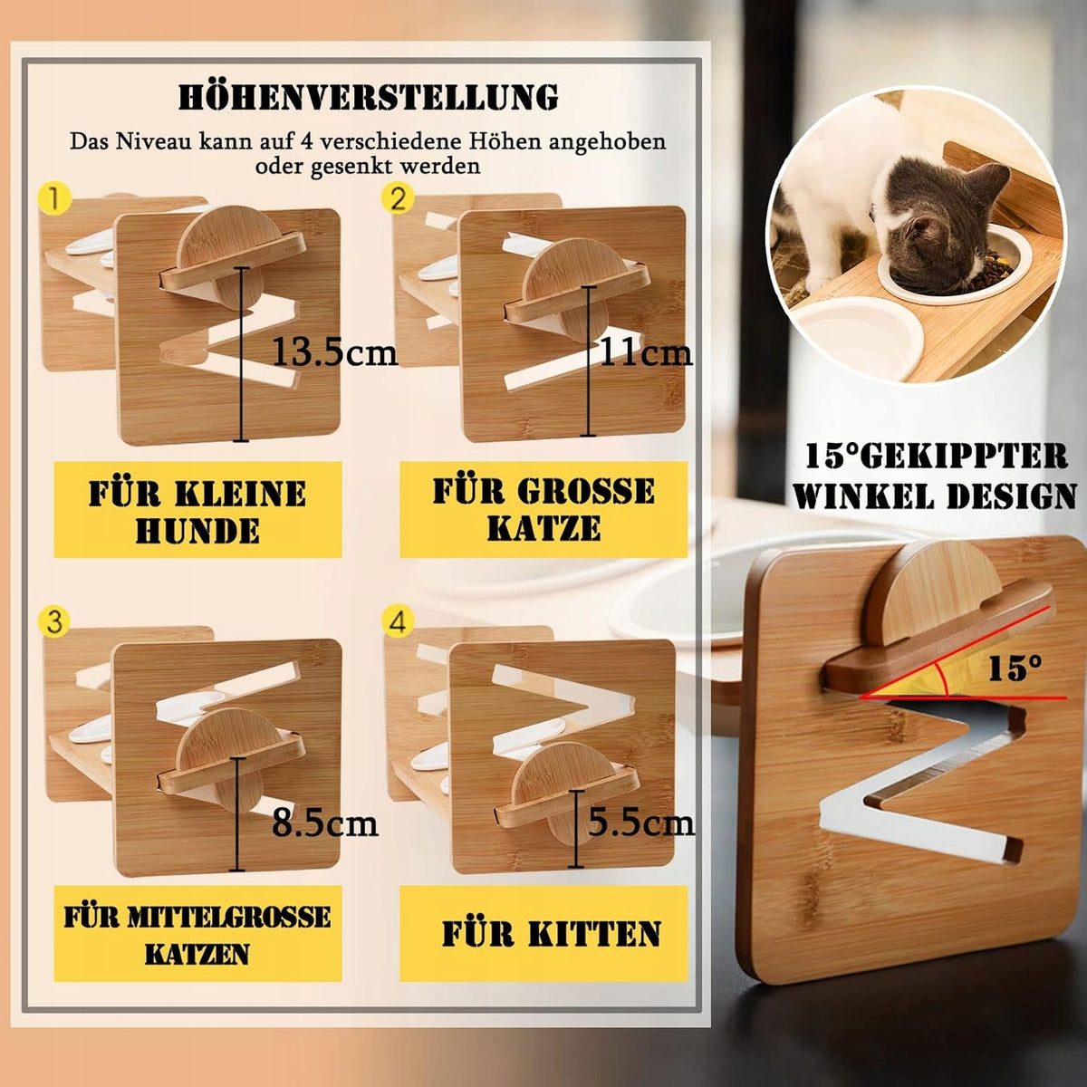 ADJUSTABLE ELEVATED CAT DOG BOWLS FOR GUUSIA FOOD HOME Manufacturer code B09R1VL84F