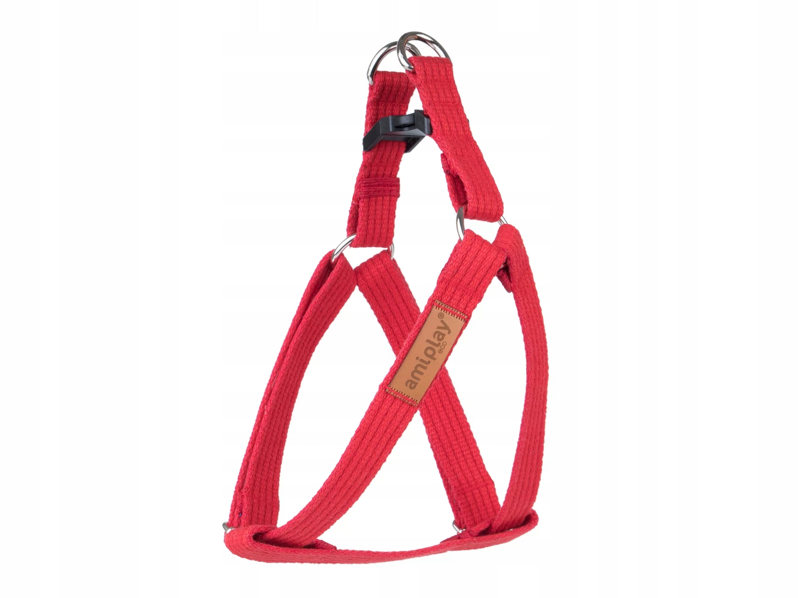 ADJUSTABLE HARNESS AMIPLAY COTTON M RED FOR DOG