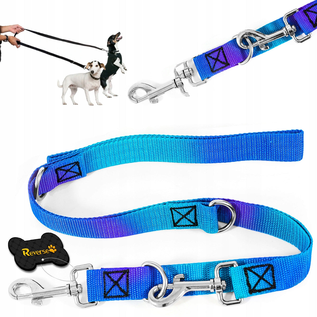 ADJUSTABLE LEASH FOR DOG CLIP-ON TRAINING STRONG IN PATTERNS 25mm 5m