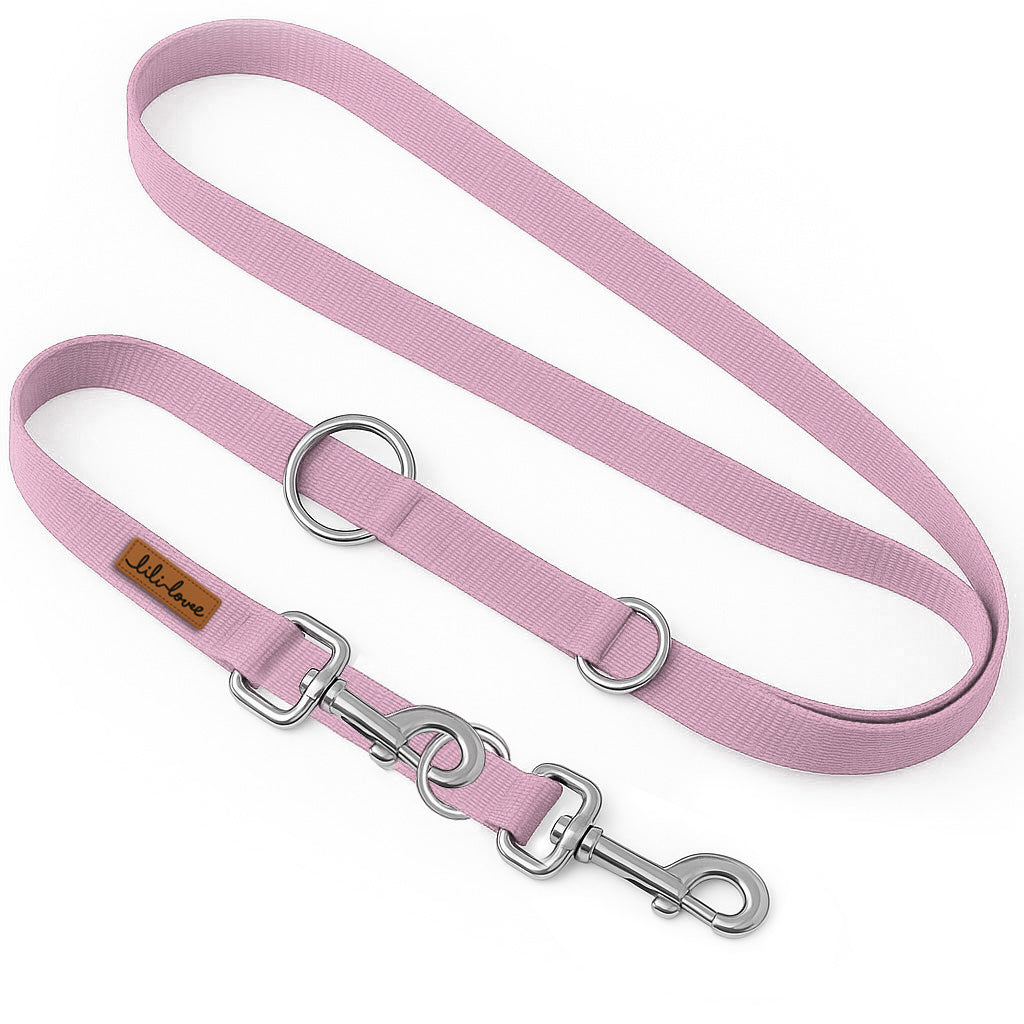ADJUSTABLE LEASH FOR DOG TRAINING CLIP-ON FOR TRAINING WALK 2,5cm - 2m Manufacturer code SMYCZ.PRZEP.POWDERPINK.2