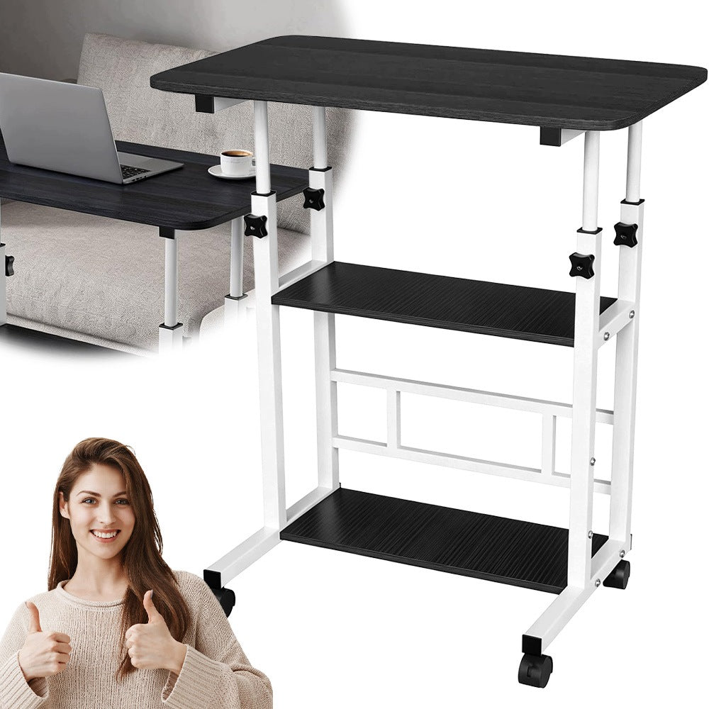 ADJUSTABLE MOBILE TABLE LAPTOP DESK COMPUTER ON WHEELS STAND
