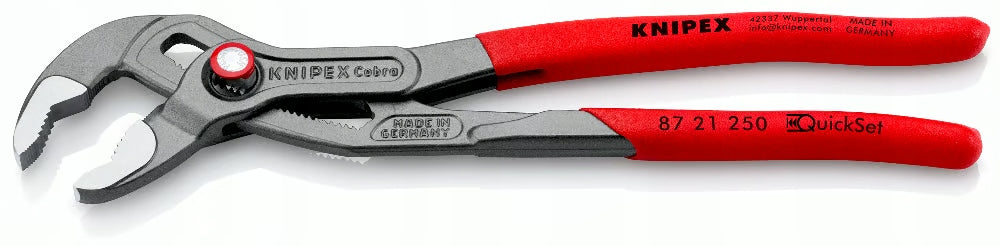 ADJUSTABLE PIPE PLIERS COBRA QUICKSET 250MM, 87 21 250 KNIPEX Brand Knipex