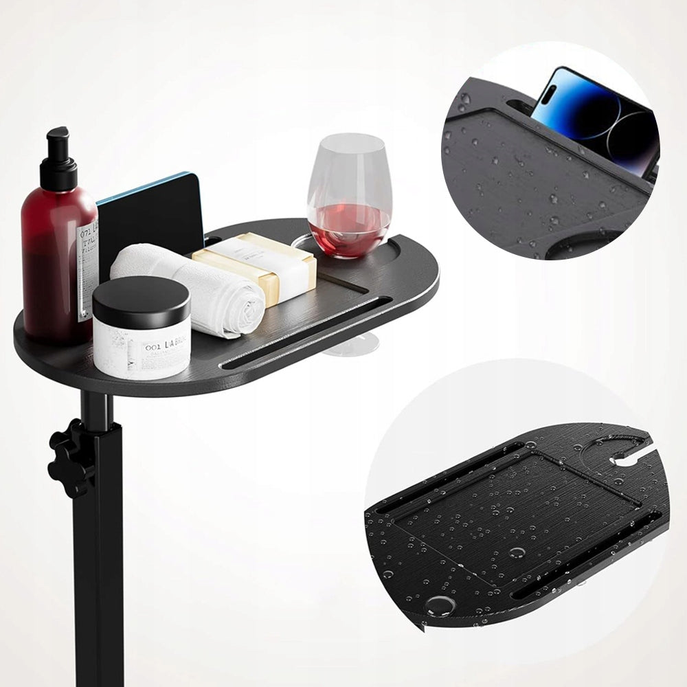 ADJUSTABLE SPA TABLE FOR JACUZZI TUB ADJUSTABLE TABLE WITH BAMBOO TOP Kind freestanding