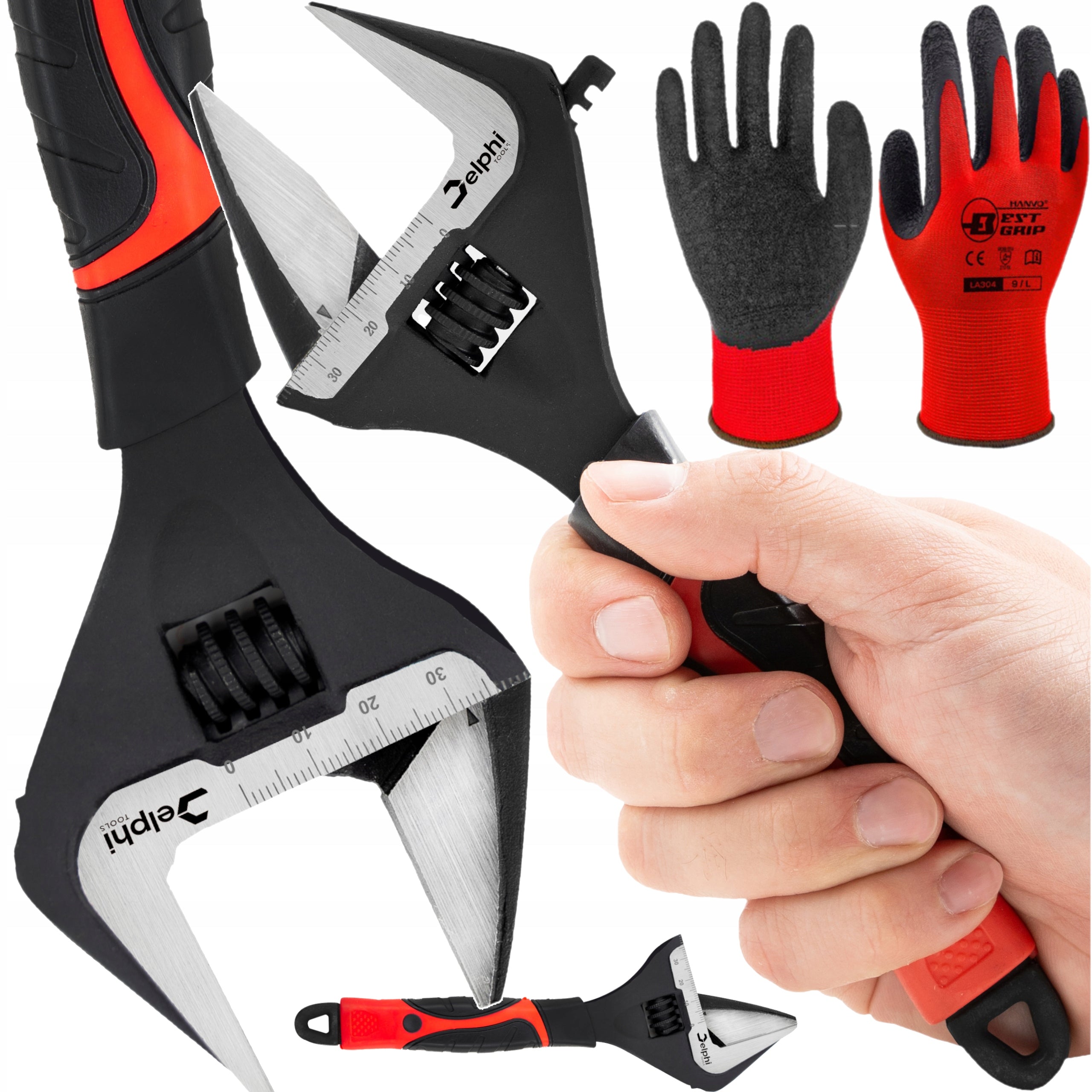 ADJUSTABLE SWEDISH ADJUSTABLE WRENCH 8'' 0-36 mm FOR HYDRAULIC PIPES