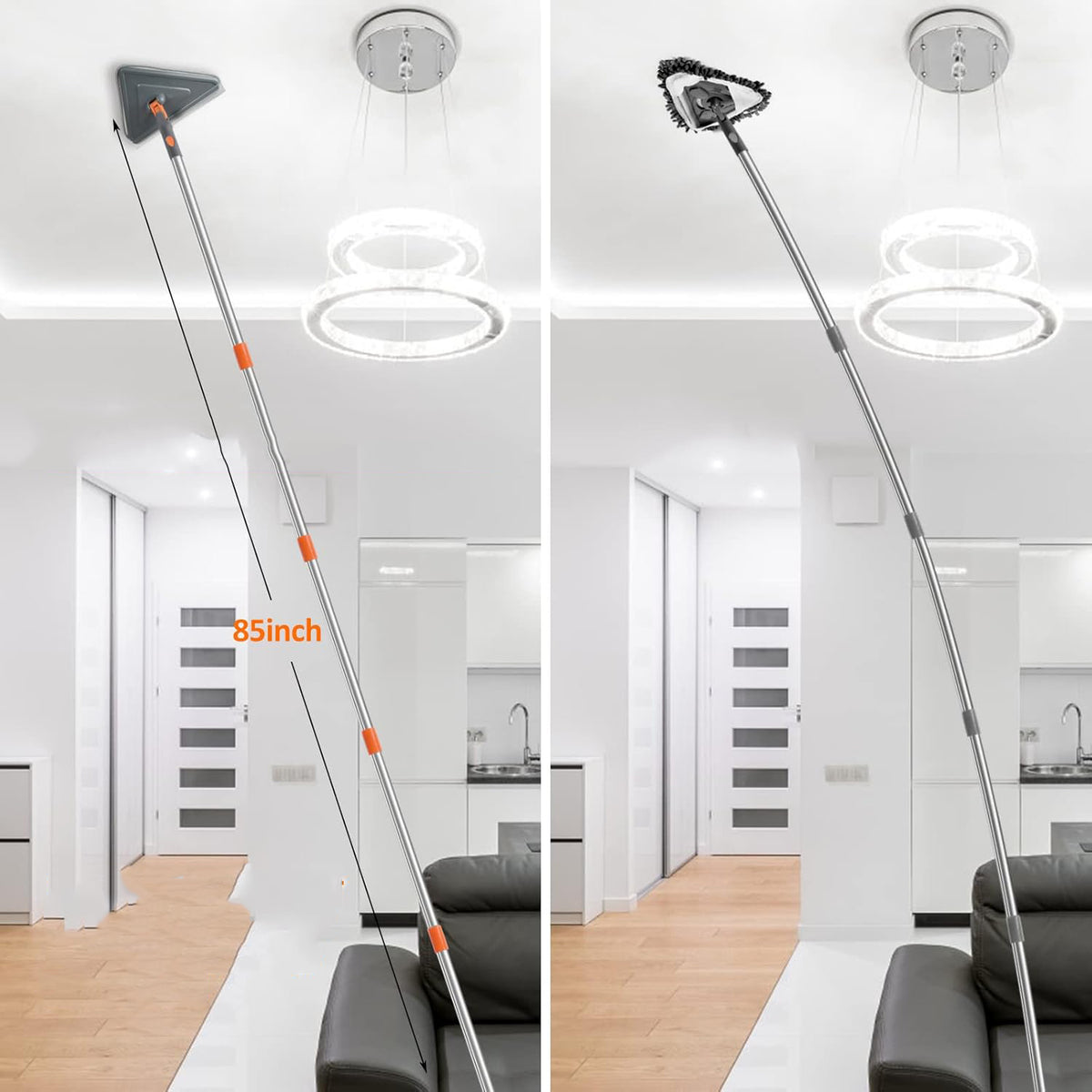 ADJUSTABLE TRIANGULAR MICROFIBER MOP FOR WINDOW CLEANING FLOOR+ 6 RAGS Manufacturer code 6HG2824KUN