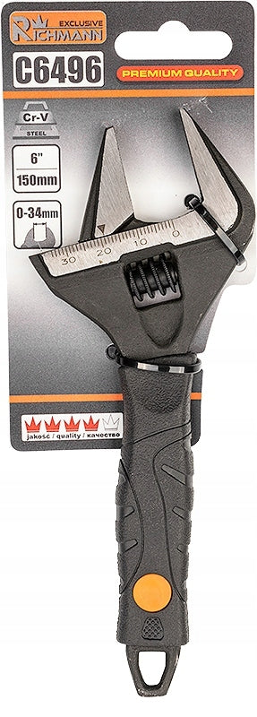 ADJUSTABLE WRENCH SWEDISH 6'' 0-34mm WIDE ADJUSTABLE RICHMANN C6496 Packaging status original