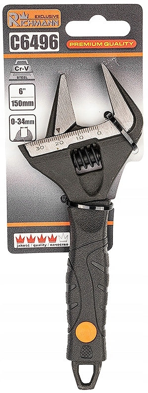 ADJUSTABLE WRENCH SWEDISH 6'' 0-34mm WIDE ADJUSTABLE RICHMANN C6496