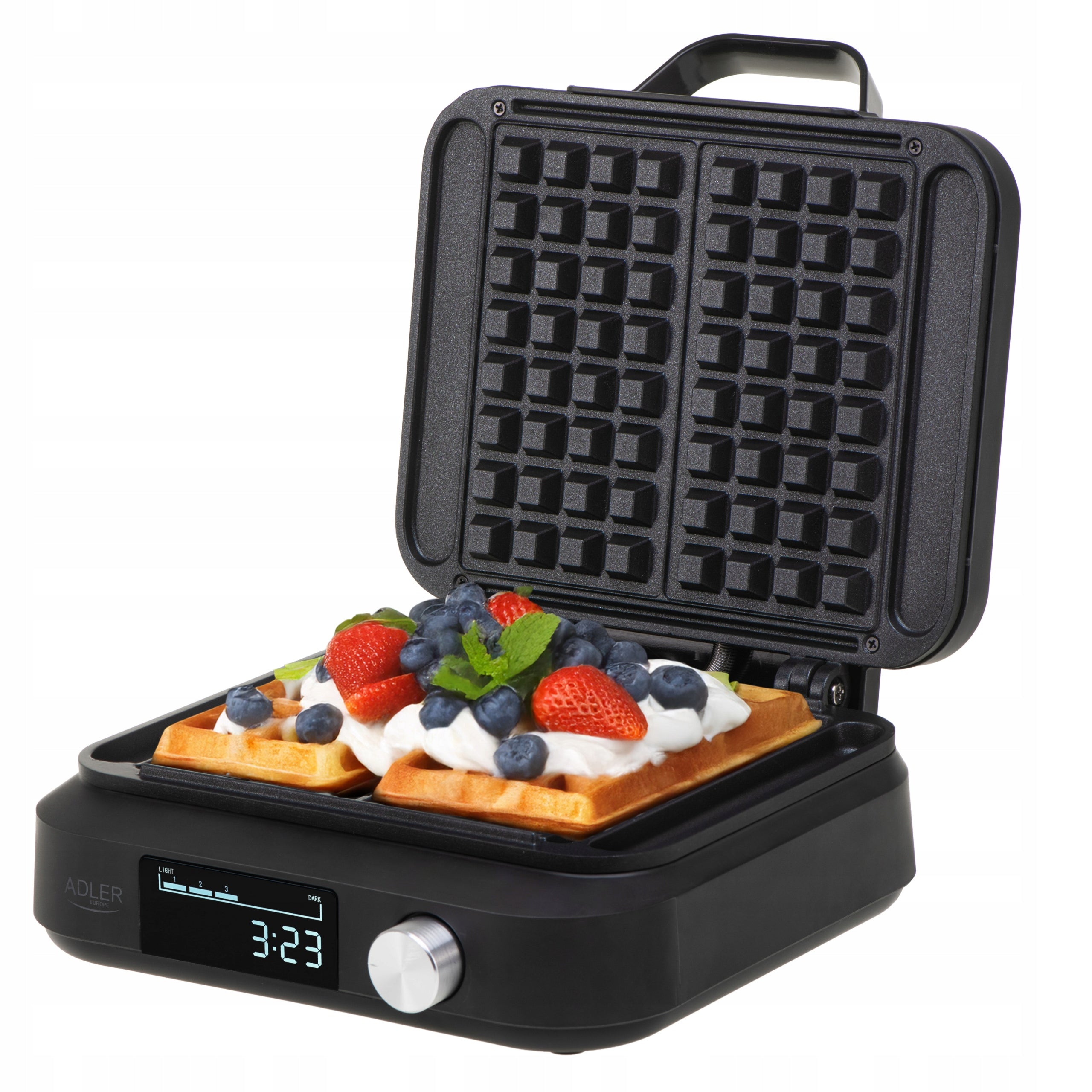 ADLER AD3087 | waffle iron | for 2 waffles * LED display * deep plates