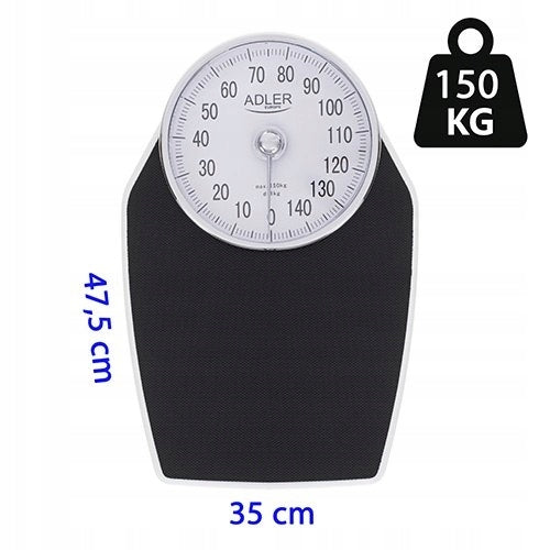 ADLER AD8177 | mechanical bathroom scale | max 150 kg * doc. 1kg * black Brand ADLER