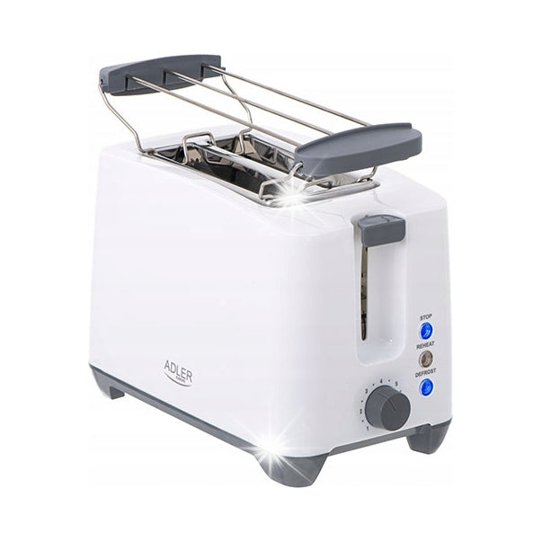 ADLER NICE SANDWICH TOASTER WHITE 2 TOAST SLICES 7 LEVELS 1000 IN GRATE