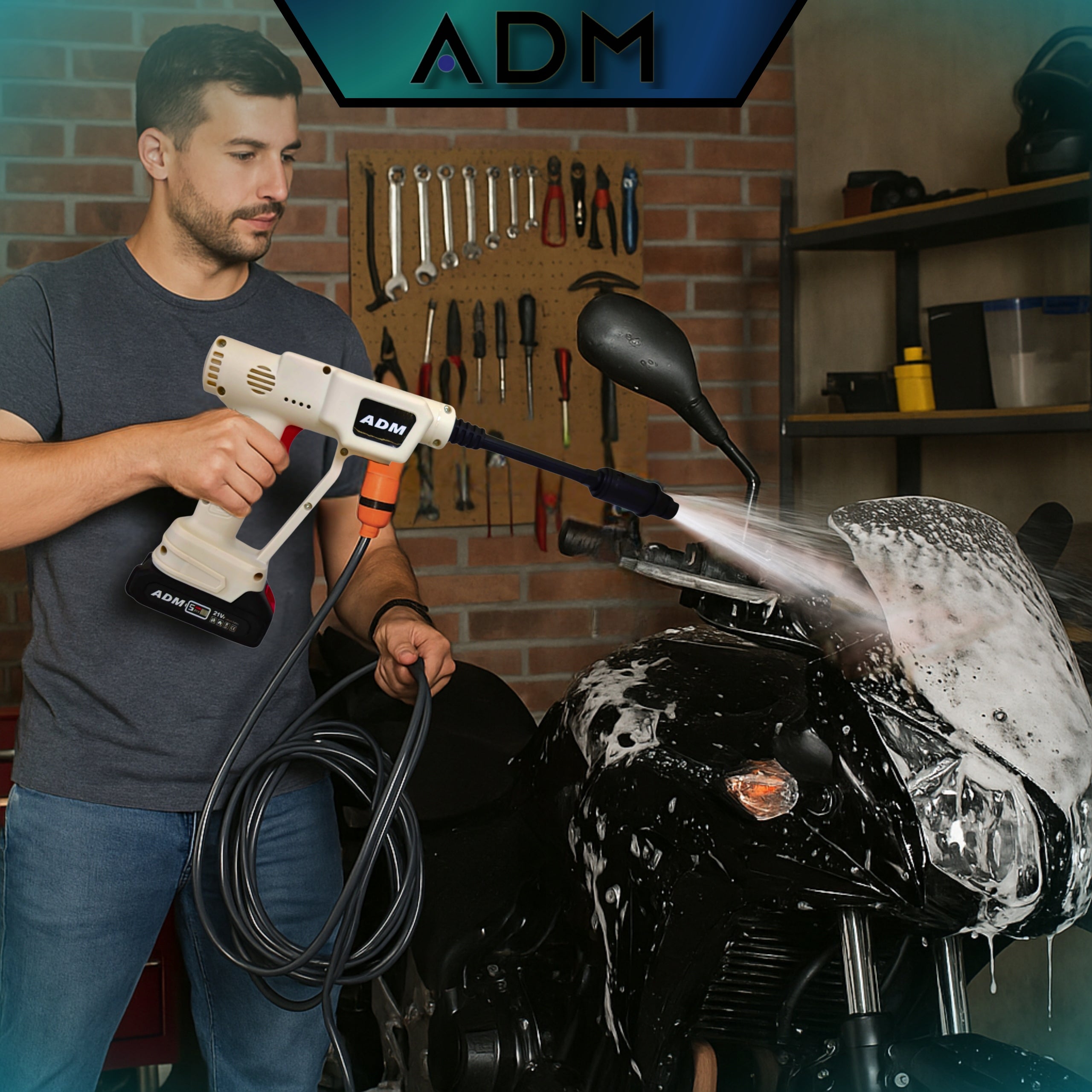 ADM Cordless Li-ion High Pressure Portable Washer Packaging status original