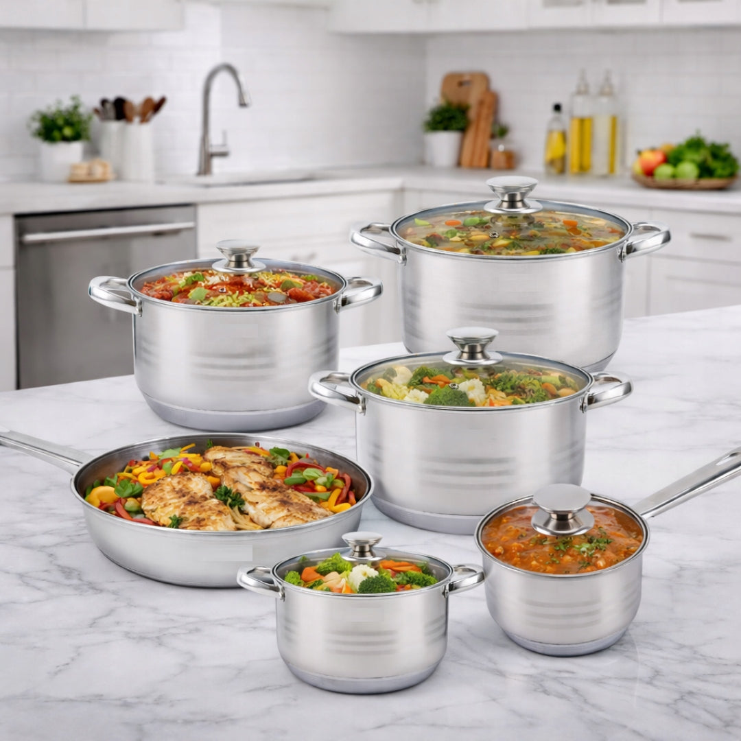 ADM Stainless Steel Pot Set 12 Elements Manufacturer code 5906657600455