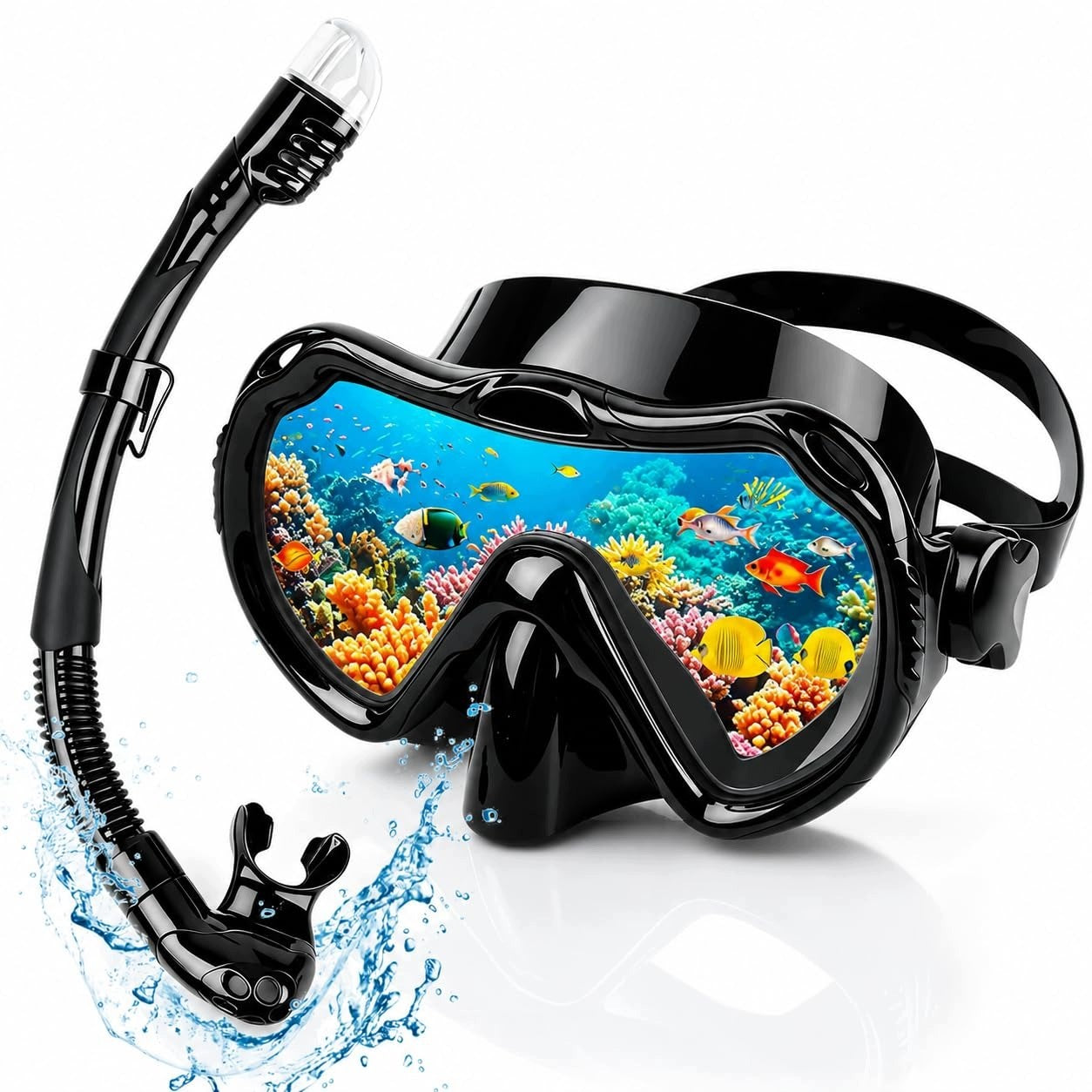 ADULT DIVING SET HUANMIN BLACK DIVING MASK WITH