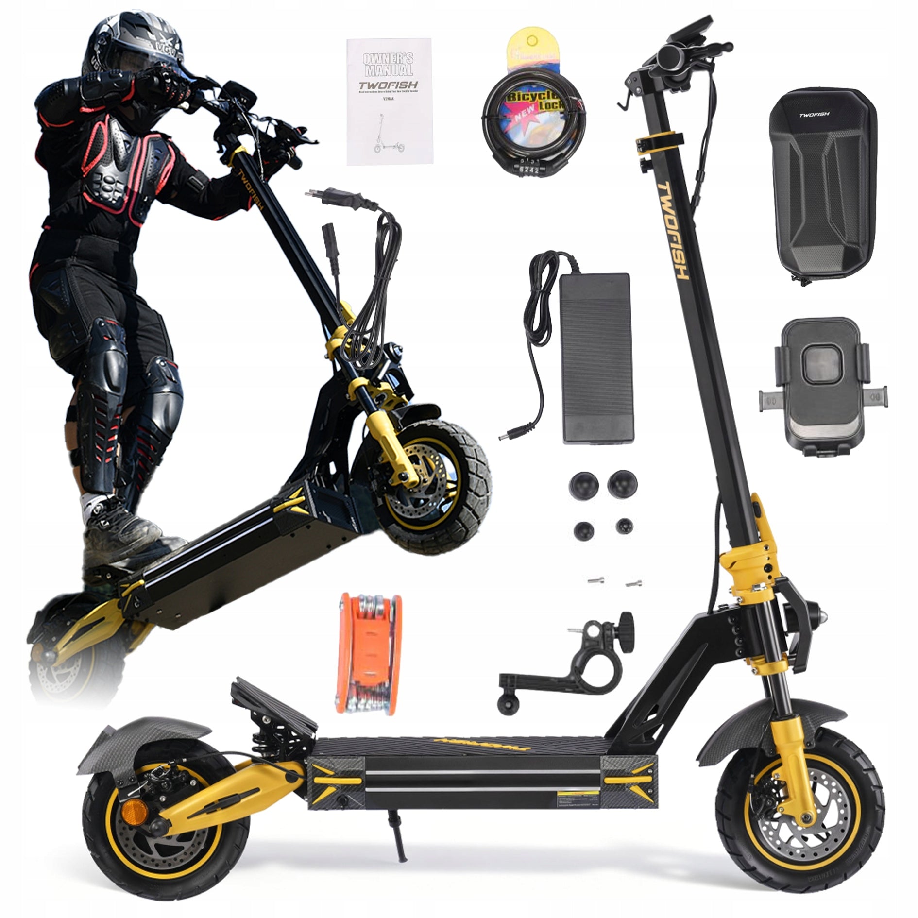 ADULT ELECTRIC OFF-ROAD SCOOTER V2Max 1640W 48V 85KM 10" NFC