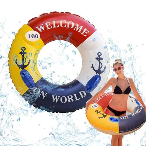 ADULT SWIMMING WHEEL INFLATABLE RETRO SUMMER STRIPS FOR HOME Brand no brand