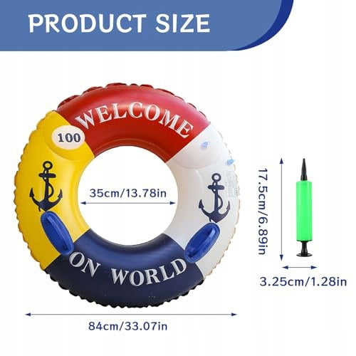 ADULT SWIMMING WHEEL INFLATABLE RETRO SUMMER STRIPS FOR HOME Model SWC5908151248386