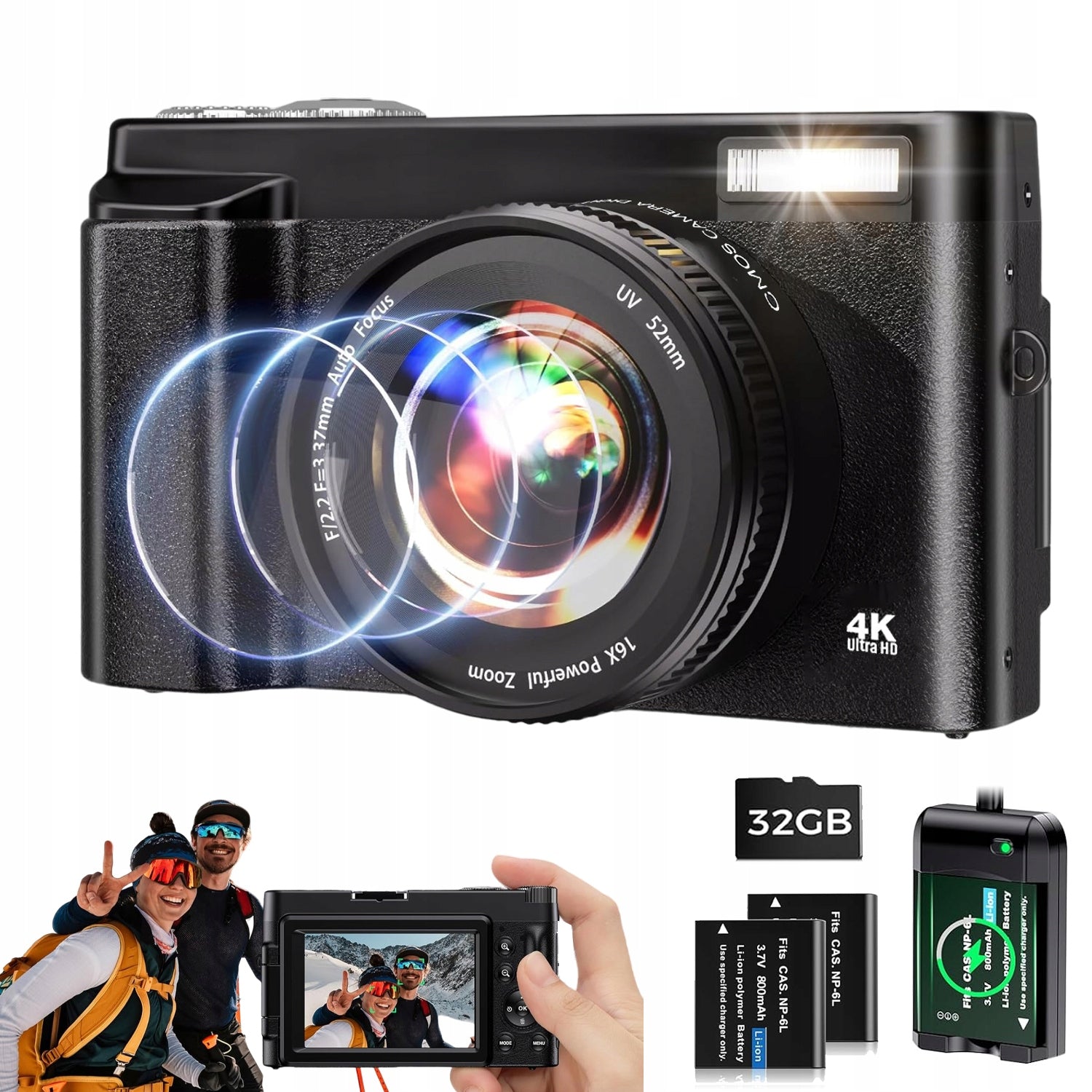ADVANCED 4K HD 48MP RETRO DIGITAL VIDEO CAMERA WITH 16X ZOOM