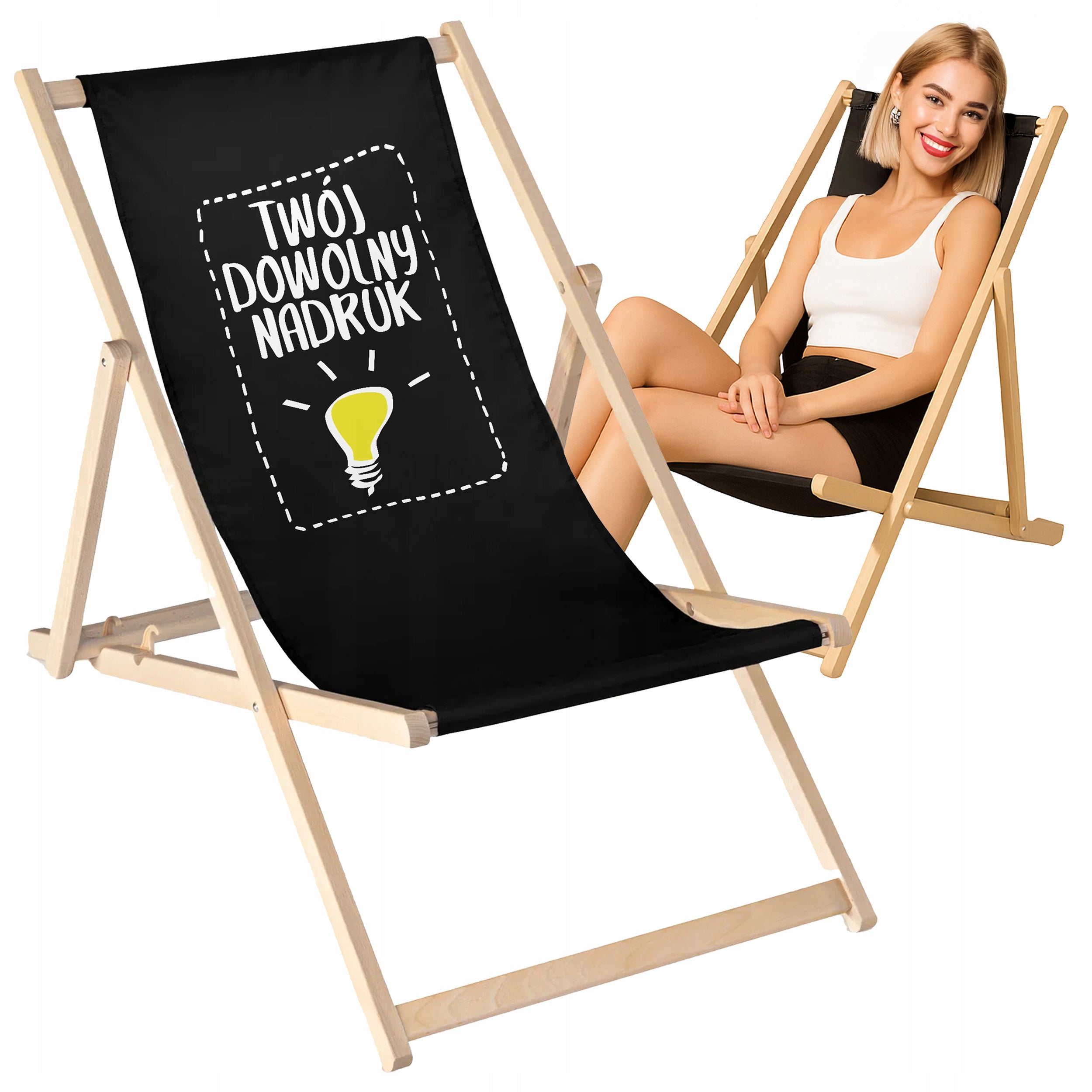 ADVERTISING LOUNGER WITH ANY LOGO PRINT PHOTO NAME WOODEN ARTWORK