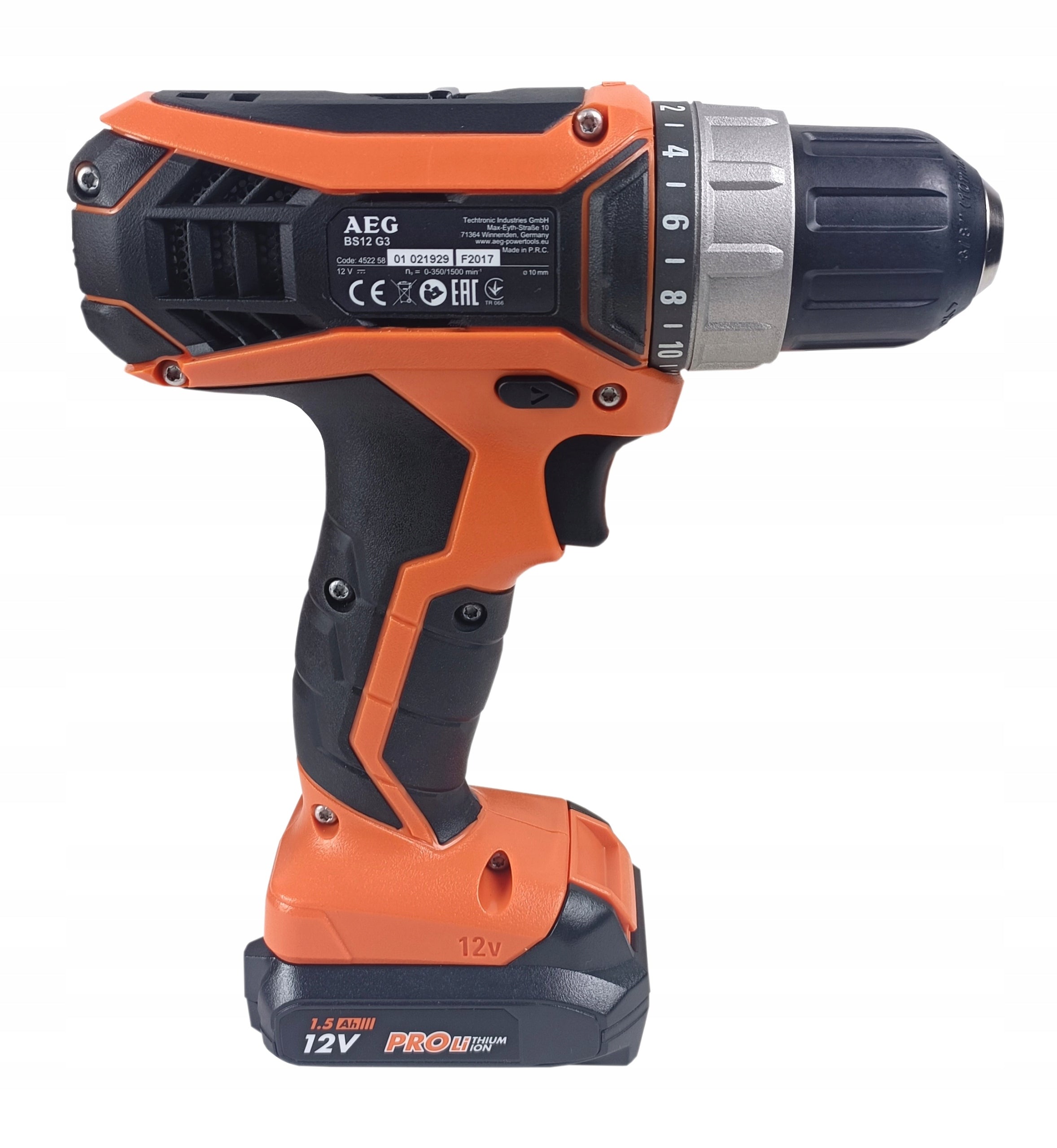 AEG 12V BS12 G3 LI-152C Cordless Drilling Machine 1.5Ah Case Batteries included yes