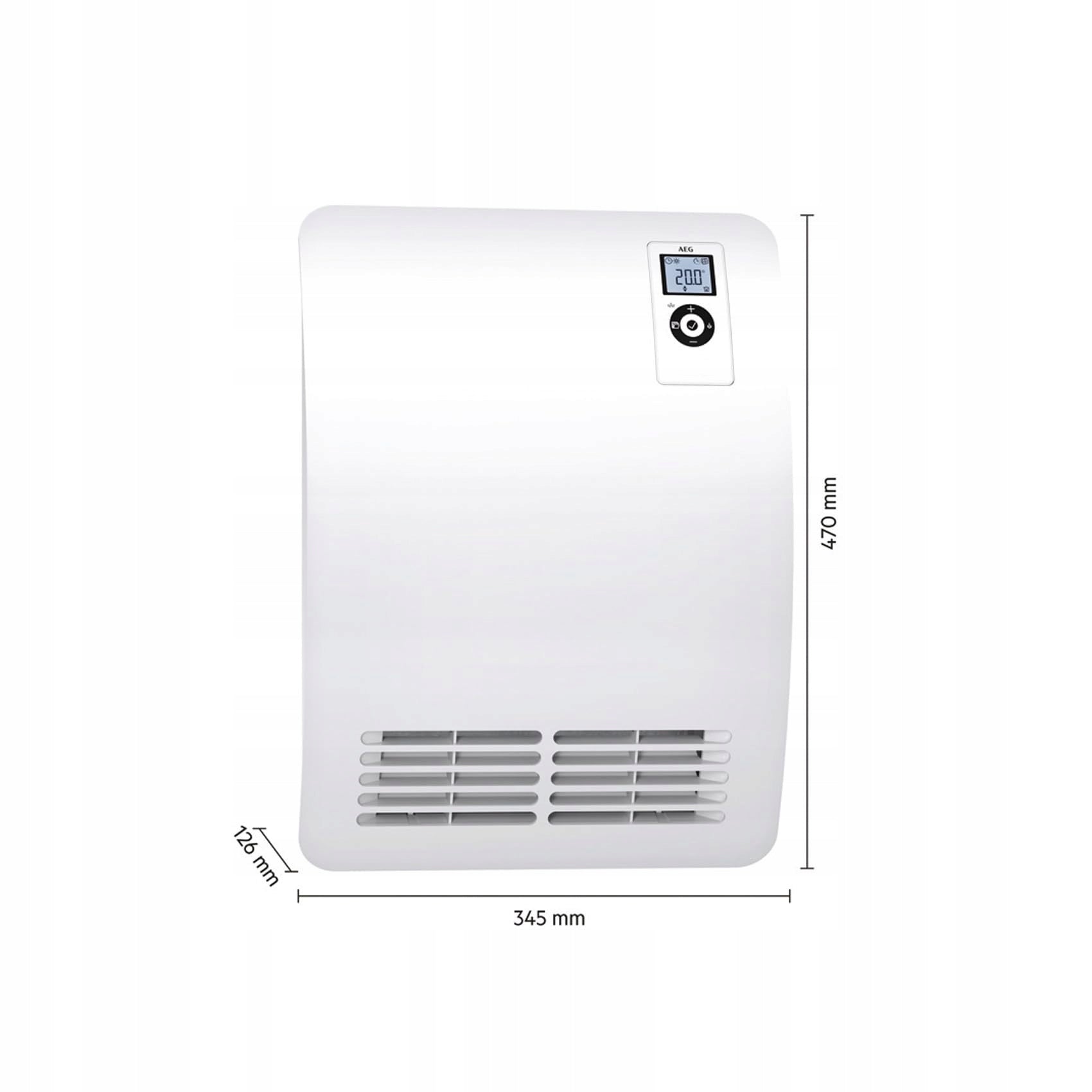 AEG VH Comfort Energy Efficient Fan 2000W LCD Quiet Mode 25m² Heating power 2000 W