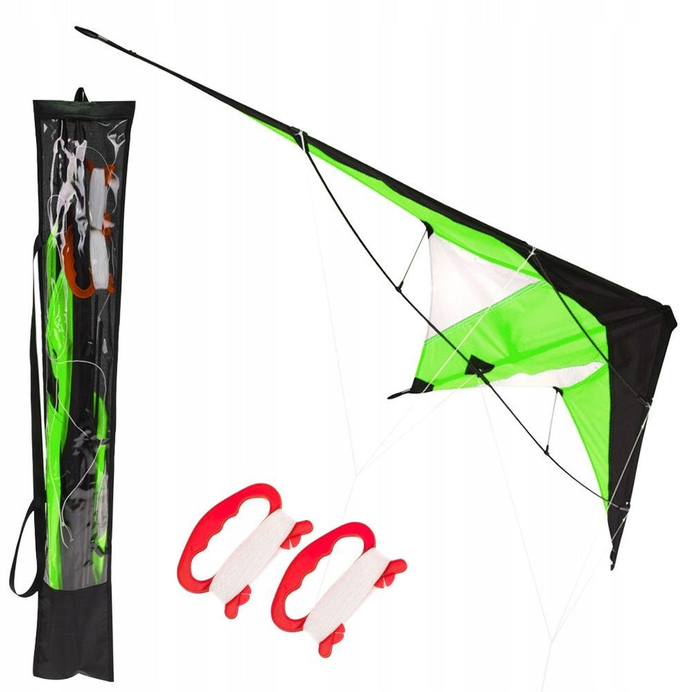 AEROBATIC kite for children adults large with rope green 120x50