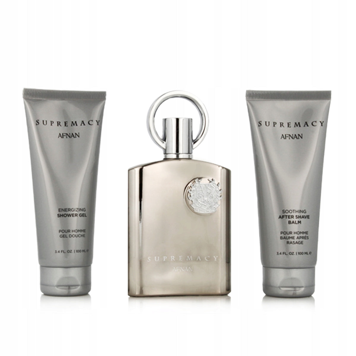 AFNAN SUPREMACY FOR MEN SET EDP GEL AFTER BALM Packaging status original