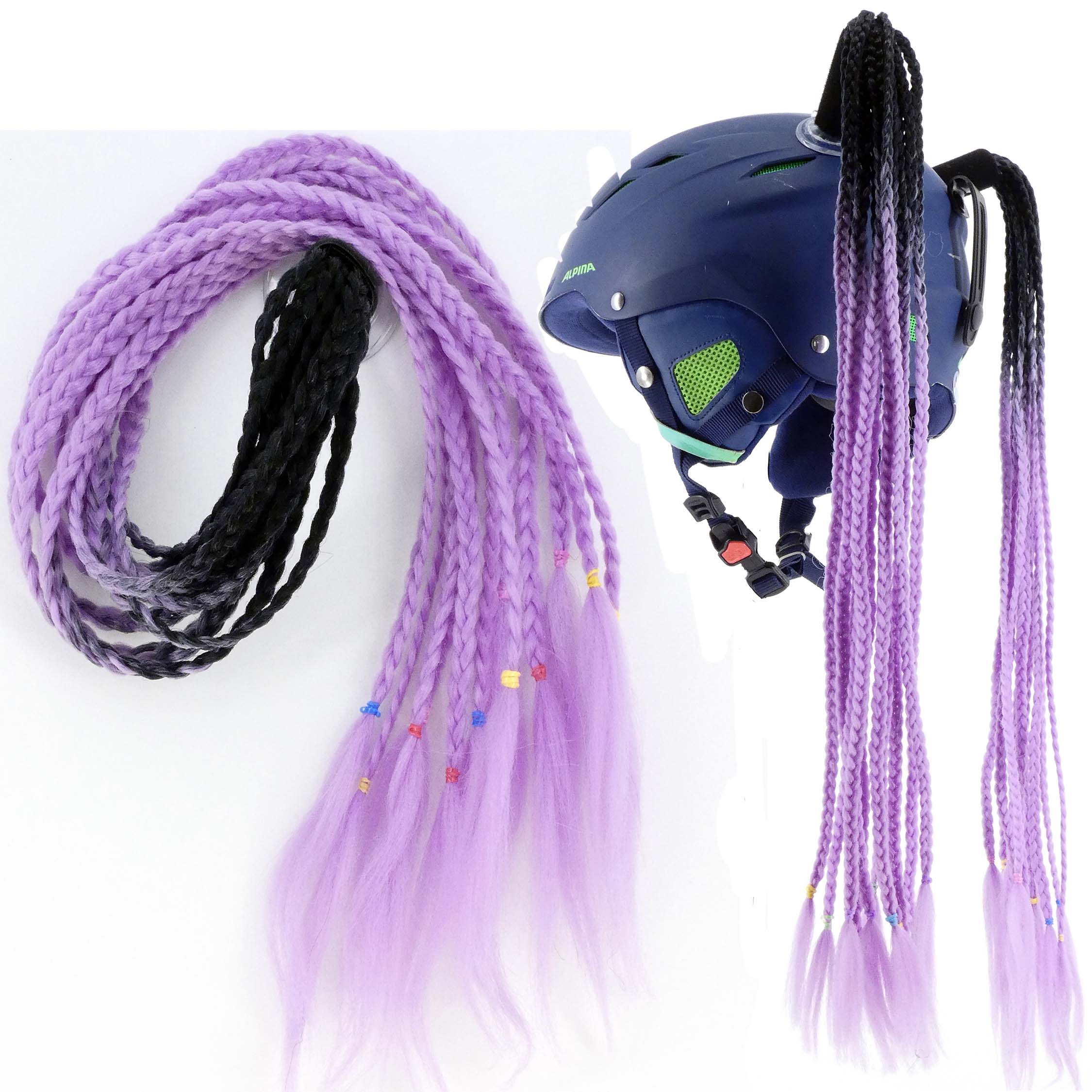 AFRO BRAID FOR MOTORCYCLE HELMET 68CM MOUNTING BY SUCTION CUP ECO-POLIES