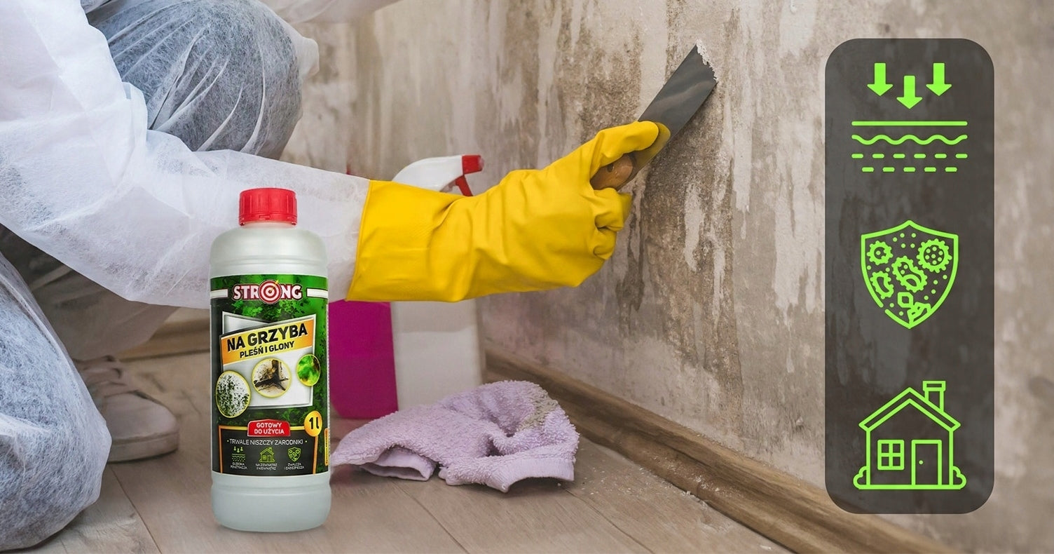 AGENT FOR FUNGUS MOLD ALGAE. LIQUID PROTECTING WALLS AND PLASTERS STRONG 1L Form liquid