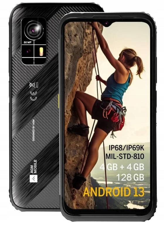 AGM H6 Lite 16,6 cm (6.52") Dual SIM Android 13 4G 8 GB 128 GB Black,...