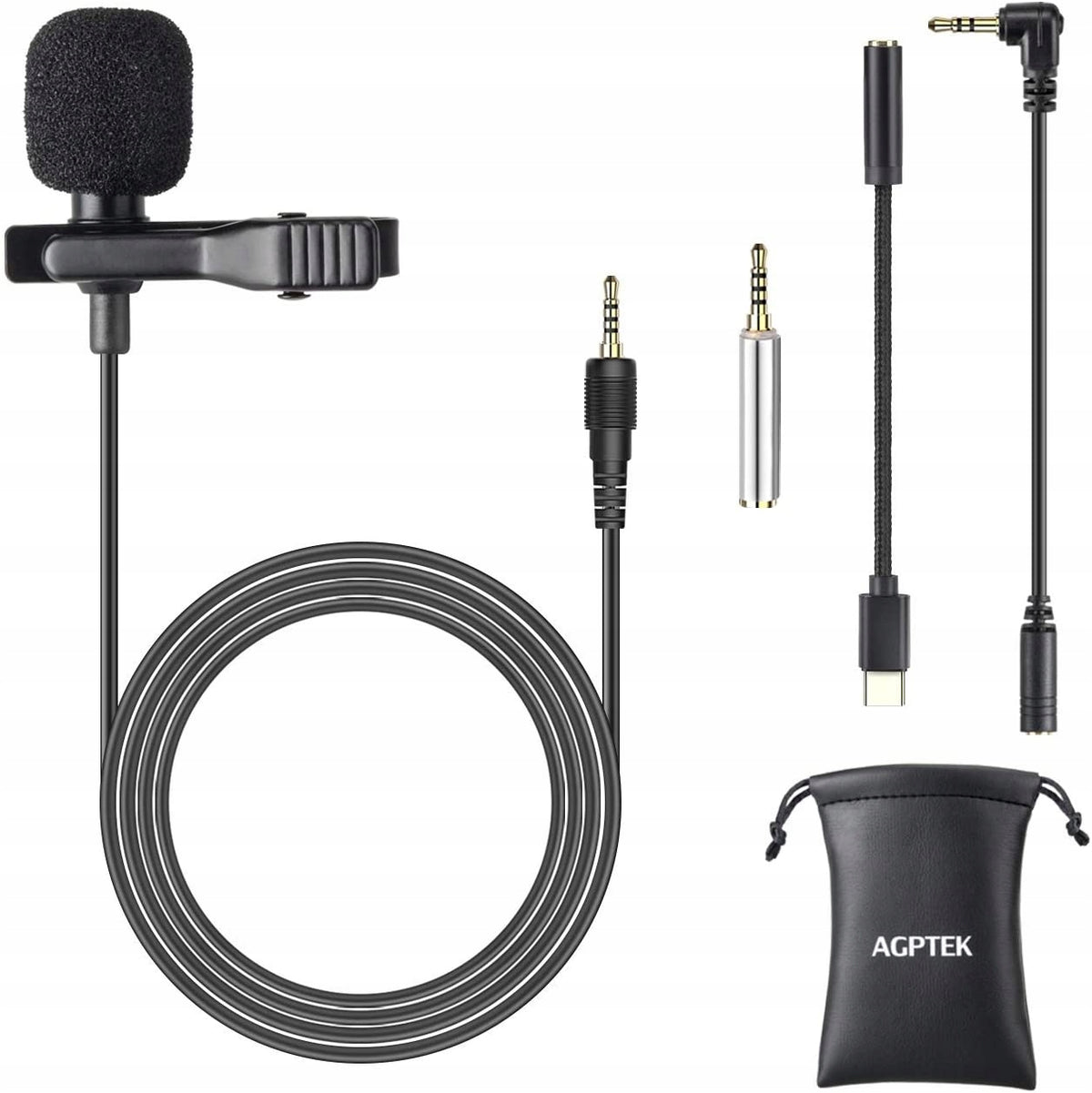 AGPTEK Tie Lavalier Microphone For USB-C Plug&Play Recording Phone Manufacturer code Cmaikefeng02