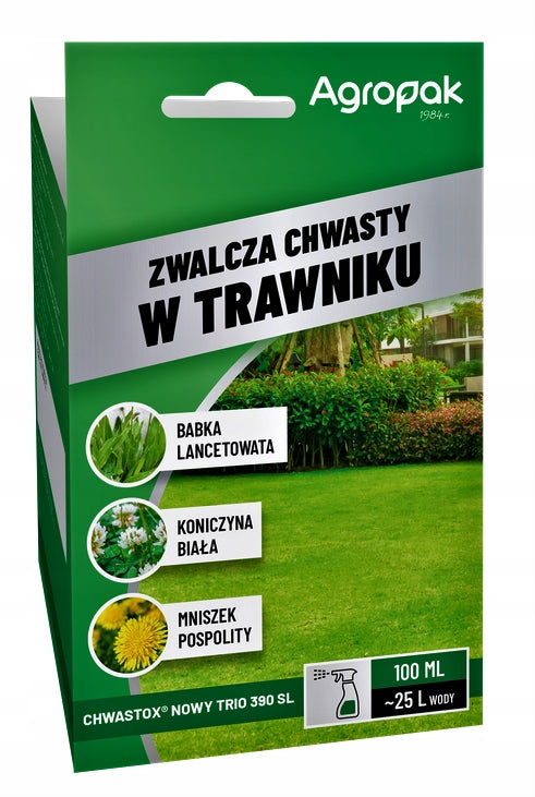 AGROPAK CHWASTOX TRIO NEW 390SL 100ml EFFECTIVELY DESTROYS WEEDS IN THE GRASS