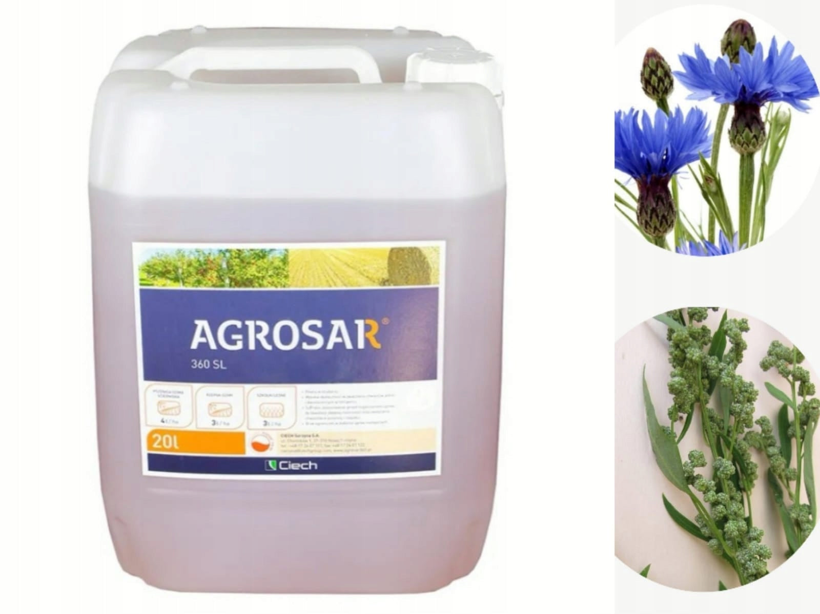 AGROSAR 360SL 20L STRONG Glyphosate ROUNDUP for PERZ, WEEDS VALIDITY 03.27 Manufacturer code agr20l