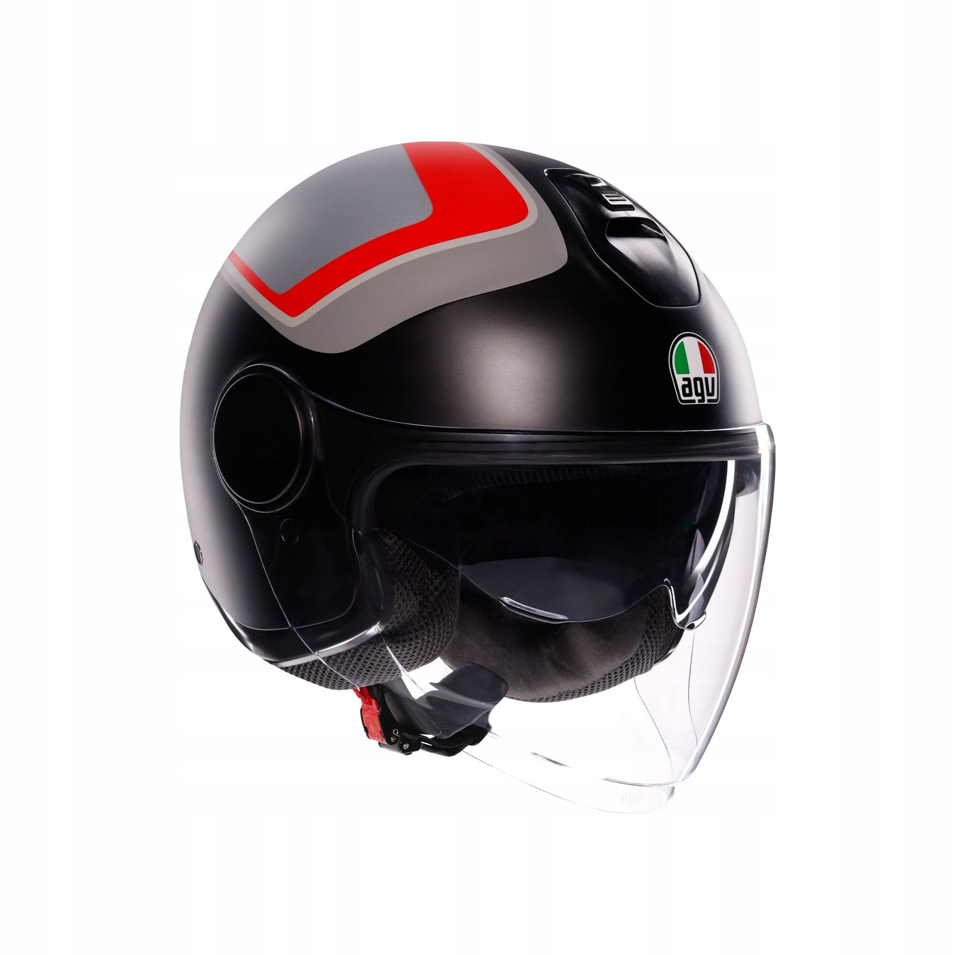 AGV Eteres Scaglieri Open Helmet Gray/Red Matt L